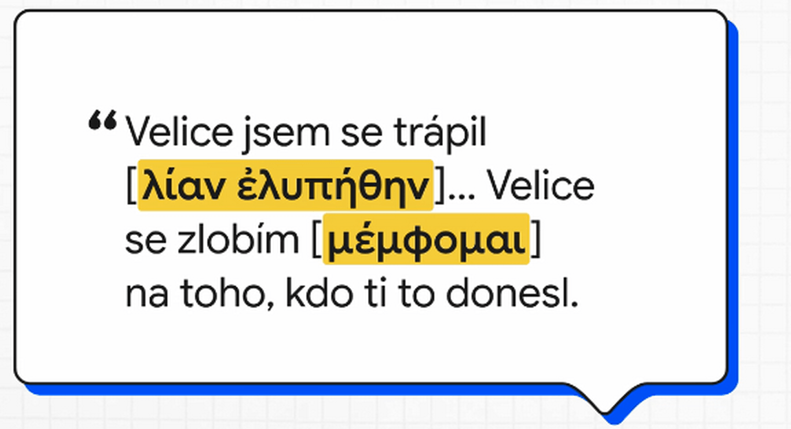 velice se trápil, velice se zlobím,...